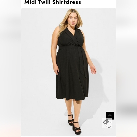 NWT Torrid black Midi Shirtdress with tie waist 0x, 12 - Picture 4 of 17